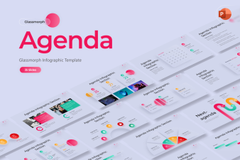 Glassmorphic Agenda Infographic PowerPoint Template